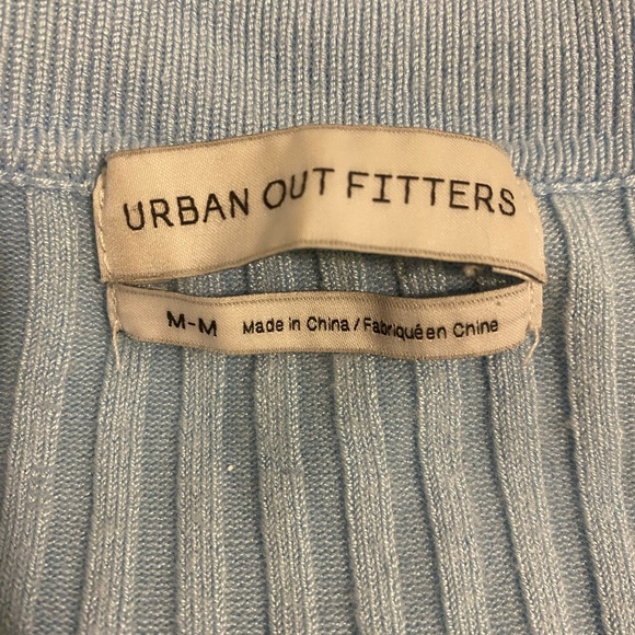 Light Blue Ribbed Button-Up Dress - Picture 4 of 4